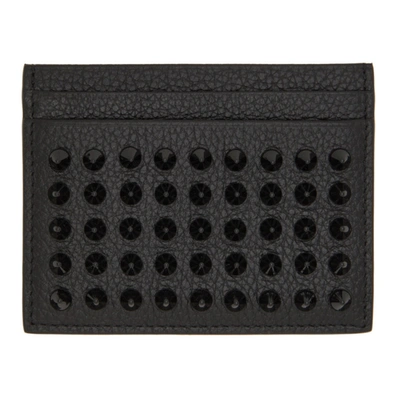 Shop Christian Louboutin Black Stud Kios Card Holder In Cm53 Black/black