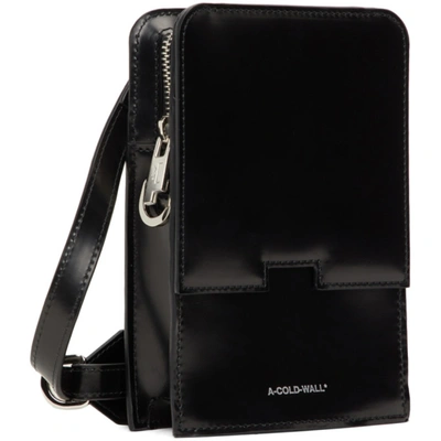 Shop A-cold-wall* Black Leather Cubist Crossbody Pouch