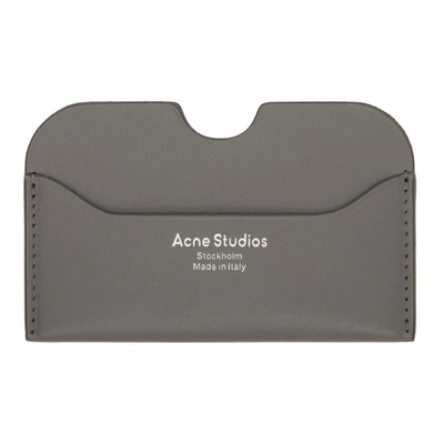 Shop Acne Studios Grey Logo Card Holder In Dark Grey