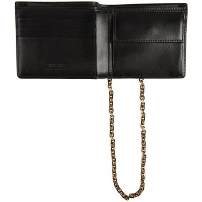 Shop Versace Khaki Monogram On Chain Bifold Wallet In 5b15v Khaki