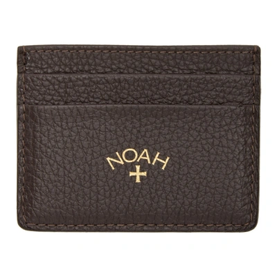 Shop Noah Brown Leather Cardholder In Chocolate