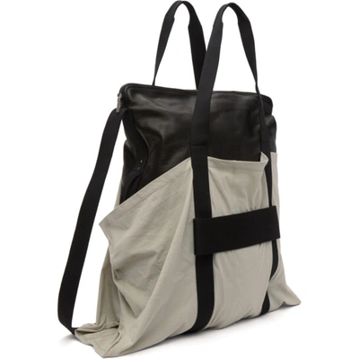 Shop Rick Owens Black & Off-white Trolley Bag In 96199 Black/oyster