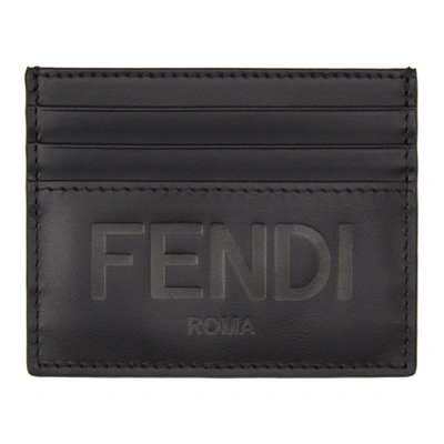 Shop Fendi Black Logo Card Holder In F0gxn - Ner