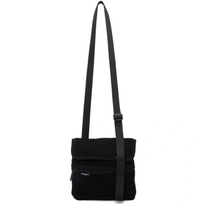 Shop Byborre Black Knit Messenger Bag In Forest Dusk