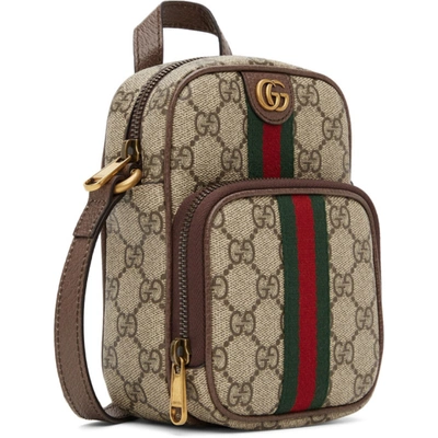 Shop Gucci Beige Mini Ophidia Bag In 8745 B.eb/n.acero/vr