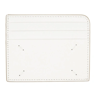 Shop Maison Margiela White Leather Card Holder In T1003 White