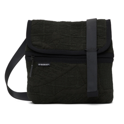 Shop Byborre Green Knit Messenger Bag In Wet Moss