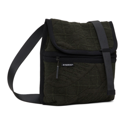 Shop Byborre Green Knit Messenger Bag In Wet Moss