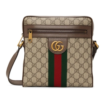Shop Gucci Beige Gg Supreme Small Ophidia Messenger Bag In 8745 B.eb/n.acero/vr