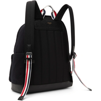 Shop Thom Browne Black Melton 4-bar Easy Backpack In 001 Black