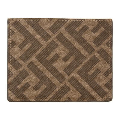 Shop Fendi Brown Stud 'forever ' Card Holder In F18at - Mog