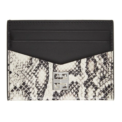 Shop Givenchy Black & Off-white Python Card Holder In 004-black/white