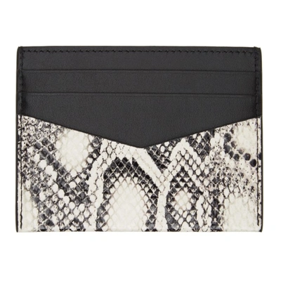 Shop Givenchy Black & Off-white Python Card Holder In 004-black/white