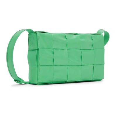 Shop Bottega Veneta Green Cassette Bag In 3801-fountain-silver