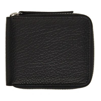Shop Maison Margiela Black Zip-around Wallet In T8013 Black