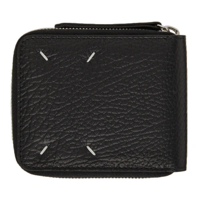 Shop Maison Margiela Black Zip-around Wallet In T8013 Black