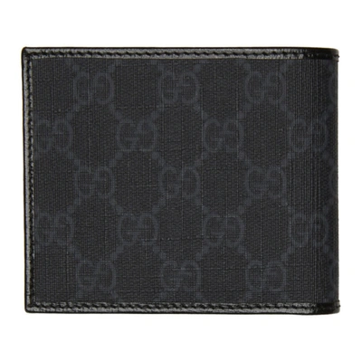 Shop Gucci Black Retro Interlocking G Wallet In 1000 Black/black