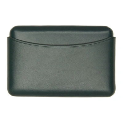 Shop Lemaire Green Molded Card Holder In 695 Midnight Green