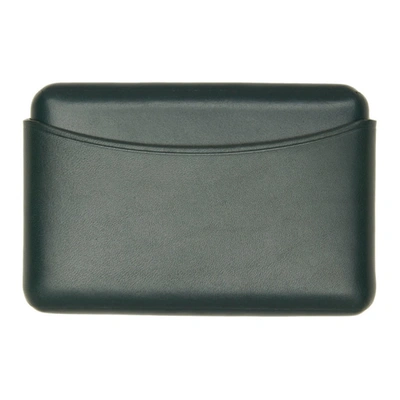 Shop Lemaire Green Molded Card Holder In 695 Midnight Green