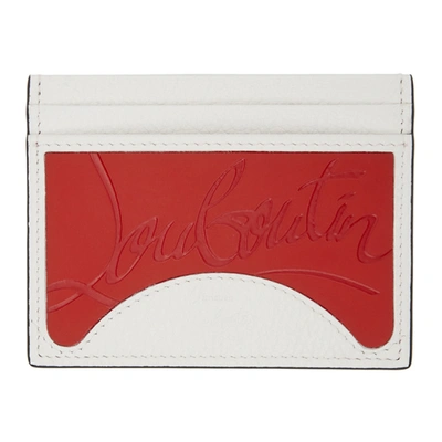 Shop Christian Louboutin White & Red M Kios Cardholder In H661 Loubi