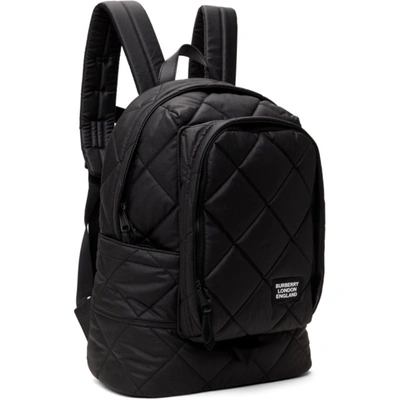 Shop Burberry Black Quilted Large Diamond Backpack