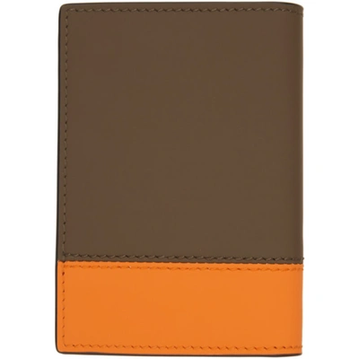 Shop Alexander Mcqueen Ssense Exclusive Khaki & Orange Pocket Organizer Card Holder In 3277 Fango+orange