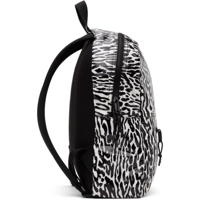 Shop Saint Laurent Zebra Ripstop Print Nuxx Backpack In 9074 White/black