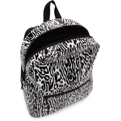 Shop Saint Laurent Zebra Ripstop Print Nuxx Backpack In 9074 White/black