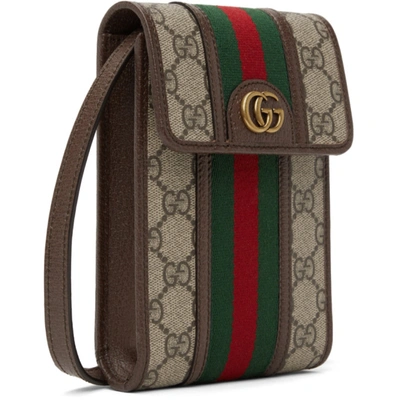 Shop Gucci Beige Gg Supreme Ophidia Messenger Bag In 8745 B.eb/n.acero/vr