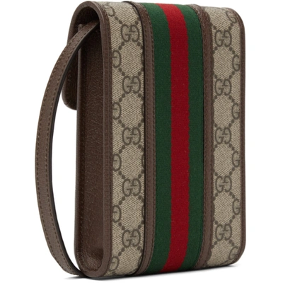 Shop Gucci Beige Gg Supreme Ophidia Messenger Bag In 8745 B.eb/n.acero/vr