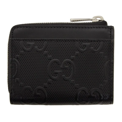 Shop Gucci Black 'gg' Wallet In 1000 Black/black