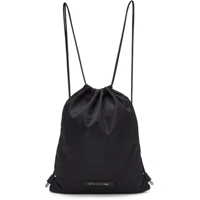 Shop Alyx Black Re-nylon Drawstring Backpack In Blackblk0001