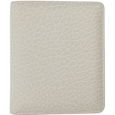 Shop Maison Margiela Off-white Leather Popper Wallet In T2003 Greig