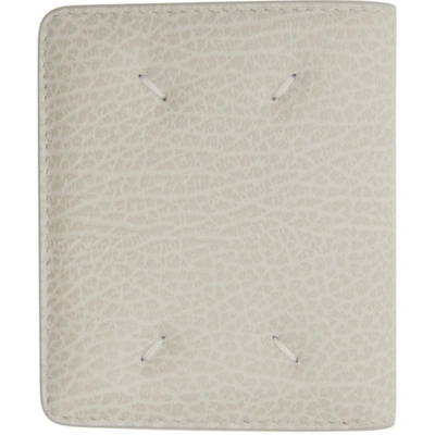 Shop Maison Margiela Off-white Leather Popper Wallet In T2003 Greig