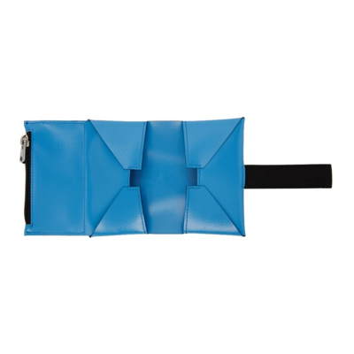 Shop Marni Blue & Black Pvc Trifold Wallet In 00b52 Azure