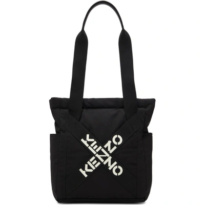 Shop Kenzo Black Small Sport Tote In 99 - Black