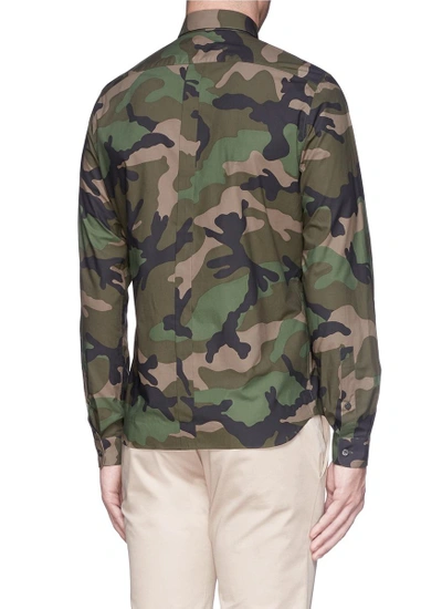 Shop Valentino Camouflage Print Poplin Shirt