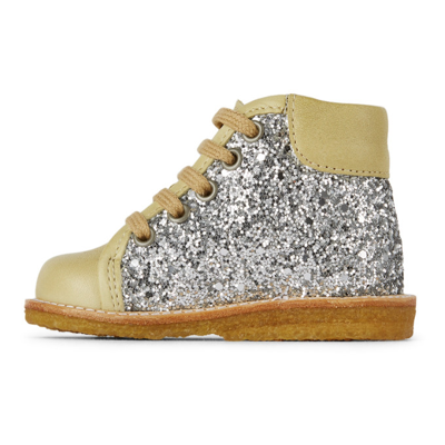 Angulus Baby Glitter Starter Boots In D.lime/sil |