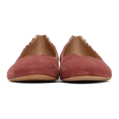 Shop Chloé Pink Suede Lauren Ballerina Flats In 6t6 Cnyncla