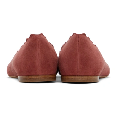 Shop Chloé Pink Suede Lauren Ballerina Flats In 6t6 Cnyncla