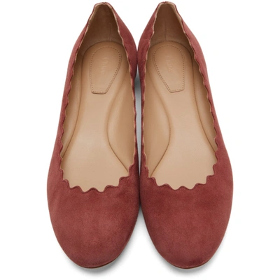 Shop Chloé Pink Suede Lauren Ballerina Flats In 6t6 Cnyncla