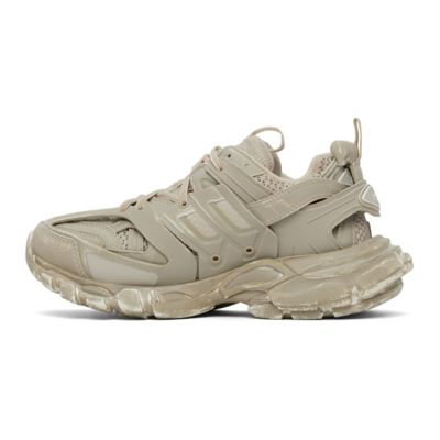 Shop Balenciaga Faded Track Sneakers In 9700 Faded Beige
