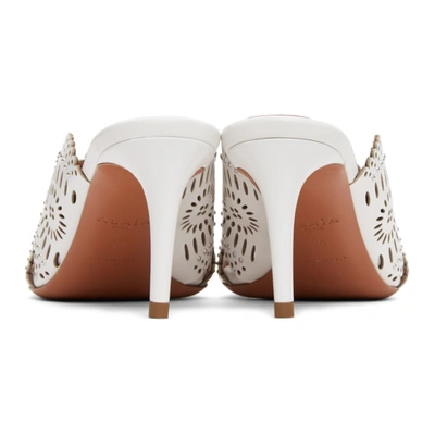 Shop Alaïa White Vienne Molukai Heeled Mules In 020 Blanc Casse