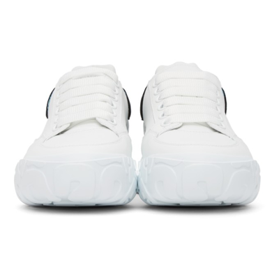 Shop Alexander Mcqueen White & Black Court Trainer Sneakers In 9061 White/white/bla