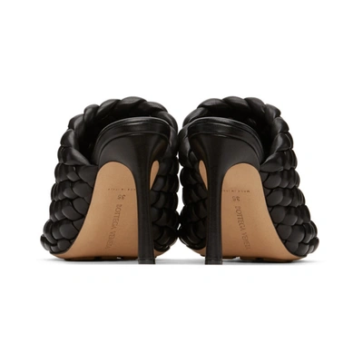 Shop Bottega Veneta Black Intrecciato Curve Heeled Sandals In 1000 Black