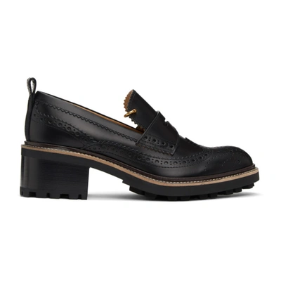 Shop Chloé Black Franne Loafers In 001 Black