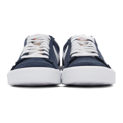 Shop Nike Navy Suede Blazer Low '77 Sneakers In 400 Midnigh