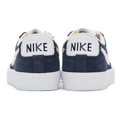 Shop Nike Navy Suede Blazer Low '77 Sneakers In 400 Midnigh