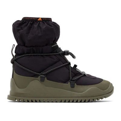 Shop Adidas By Stella Mccartney Black & Khaki Winter Cold.rdy Boots In Core Black/dark Kha