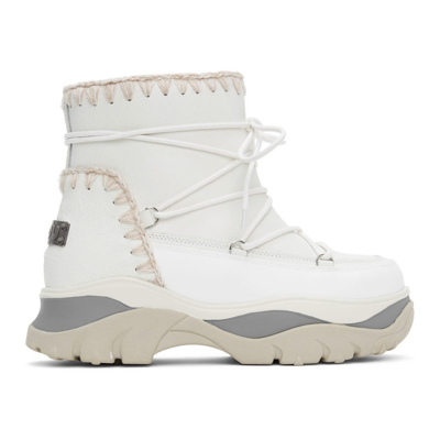 Shop Mou White Chunky Sneaker Lace-up Boots In Wxwhi Wxwh